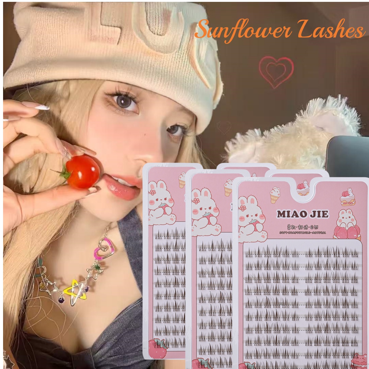 MIAOJIE Brown Sunflower False  - Eyelash Extension In Chinese review and price